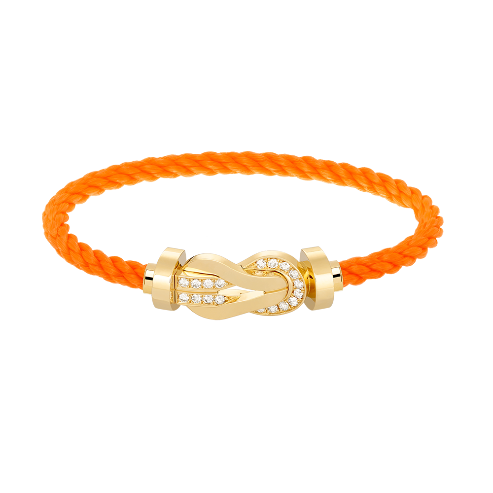 [baslovejewels]CHANCE LARGE 8 FIGURE BUCKLE HALF DIAMOND BRACELET GOLD