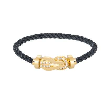 [baslovejewels]CHANCE LARGE 8 FIGURE BUCKLE HALF DIAMOND BRACELET GOLD