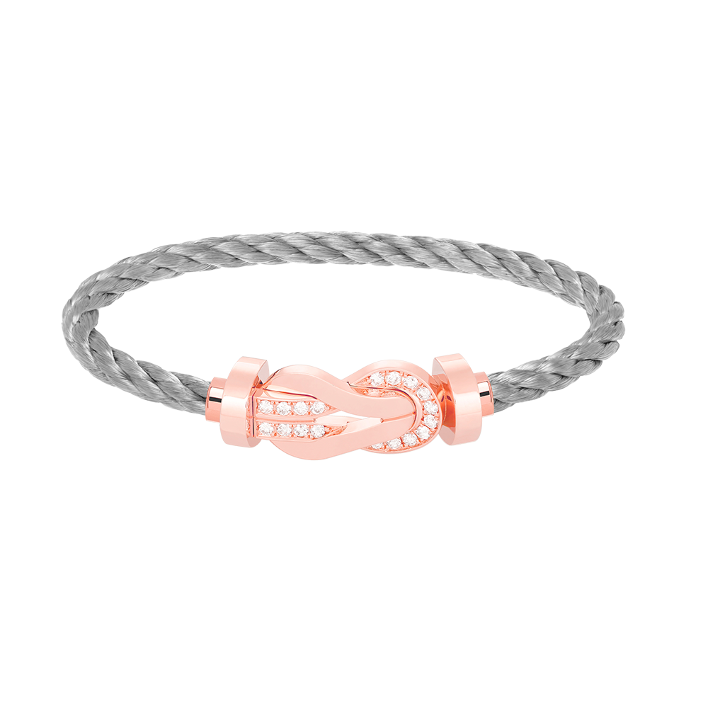[baslovejewels]CHANCE LARGE 8 FIGURE BUCKLE HALF DIAMOND BRACELET ROSE GOLD