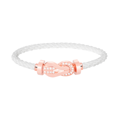 [baslovejewels]CHANCE LARGE 8 FIGURE BUCKLE HALF DIAMOND BRACELET ROSE GOLD