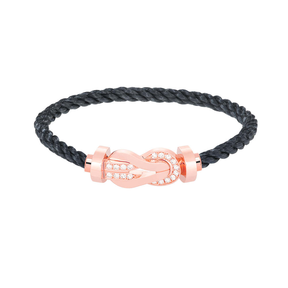 [baslovejewels]CHANCE LARGE 8 FIGURE BUCKLE HALF DIAMOND BRACELET ROSE GOLD
