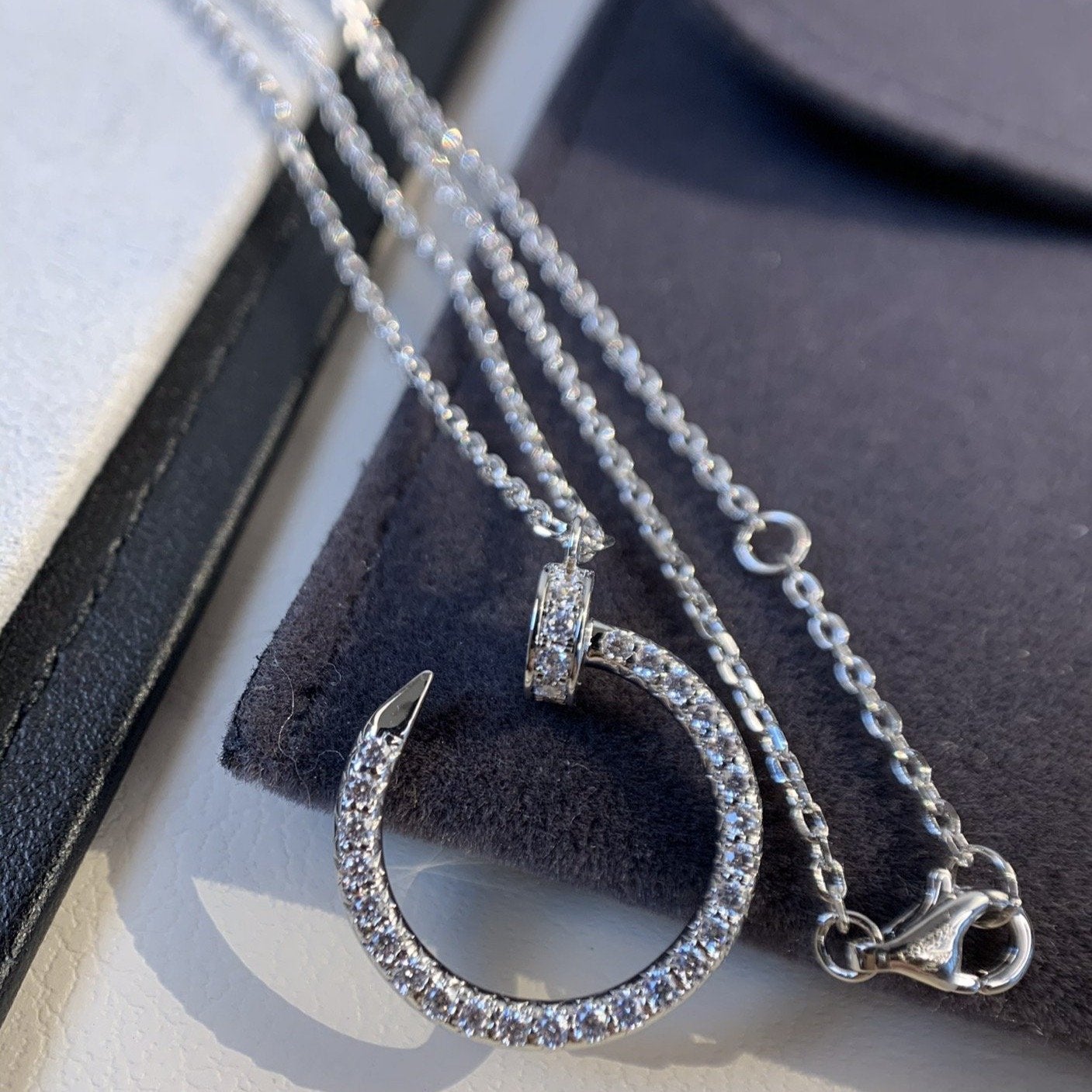 [baslovejewels]JUSTE NECKLACE SILVER DIAMONDS