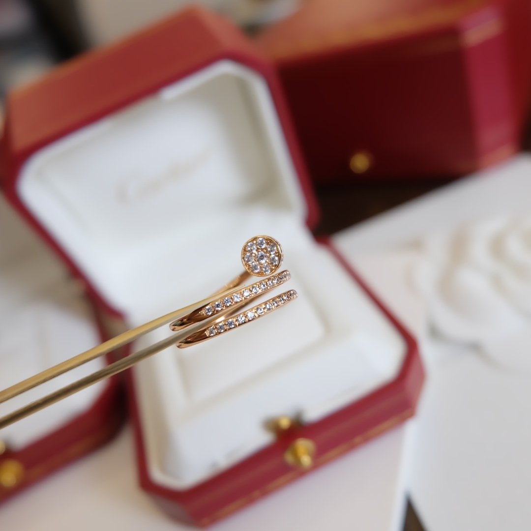 [baslovejewels]JUSTE RING 1.8MM PINK GOLD DOUBLE ROW DIAMONDS