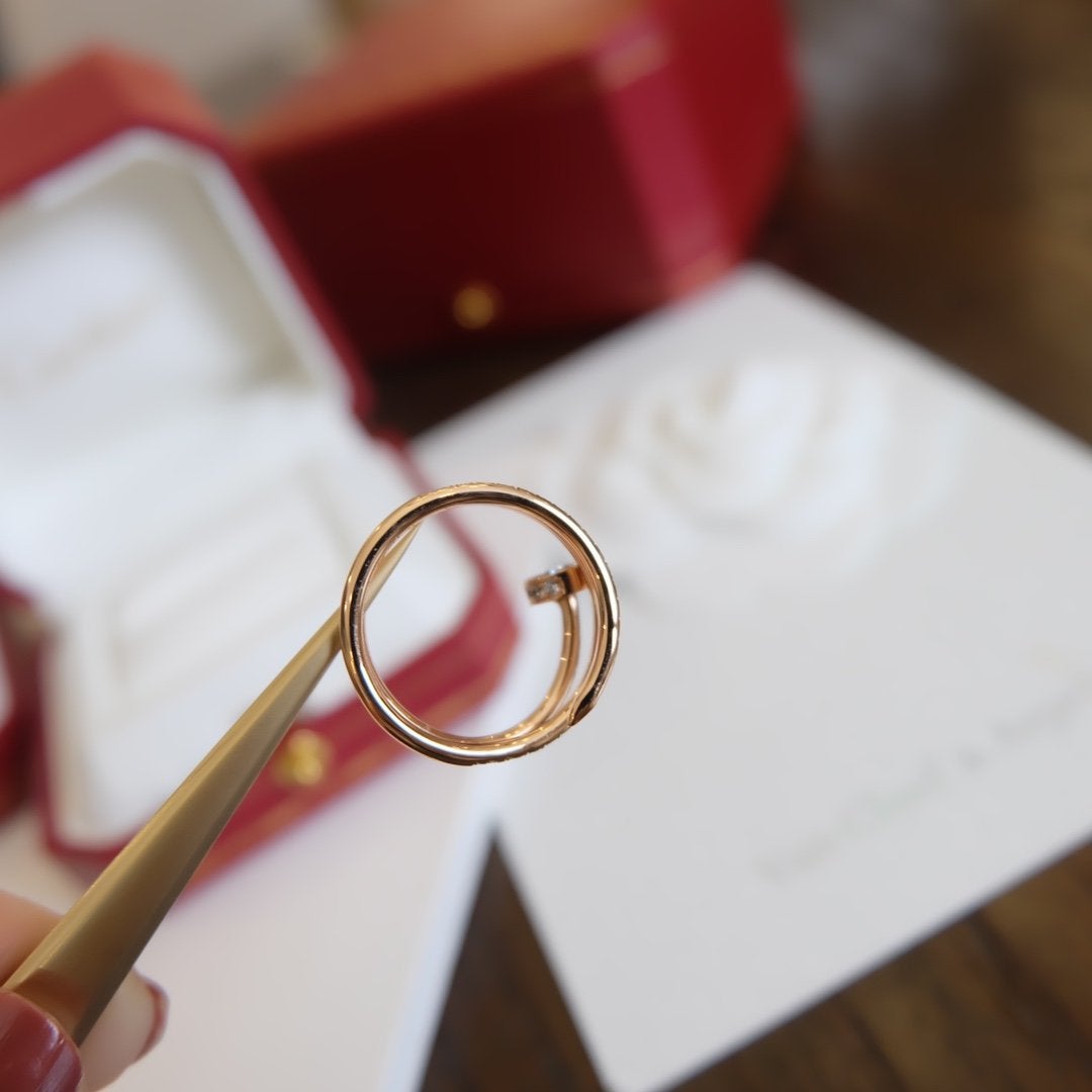 [baslovejewels]JUSTE RING 1.8MM PINK GOLD DOUBLE ROW DIAMONDS