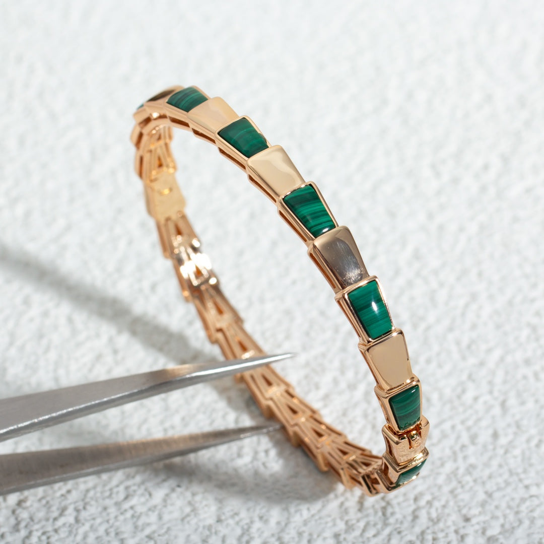 [baslovejewels]SERPENTI BRACELET PINK GOLD MALACHITE