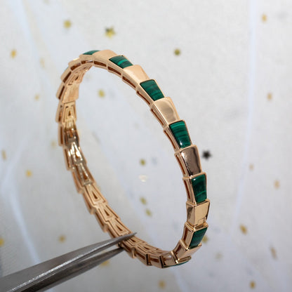 [baslovejewels]SERPENTI BRACELET PINK GOLD MALACHITE
