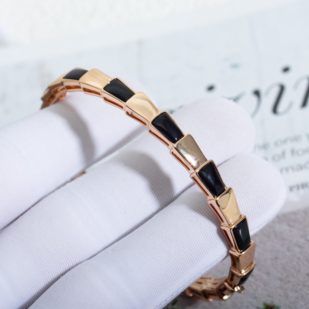 [baslovejewels]SERPENTI BRACELET PINK GOLD ONYX