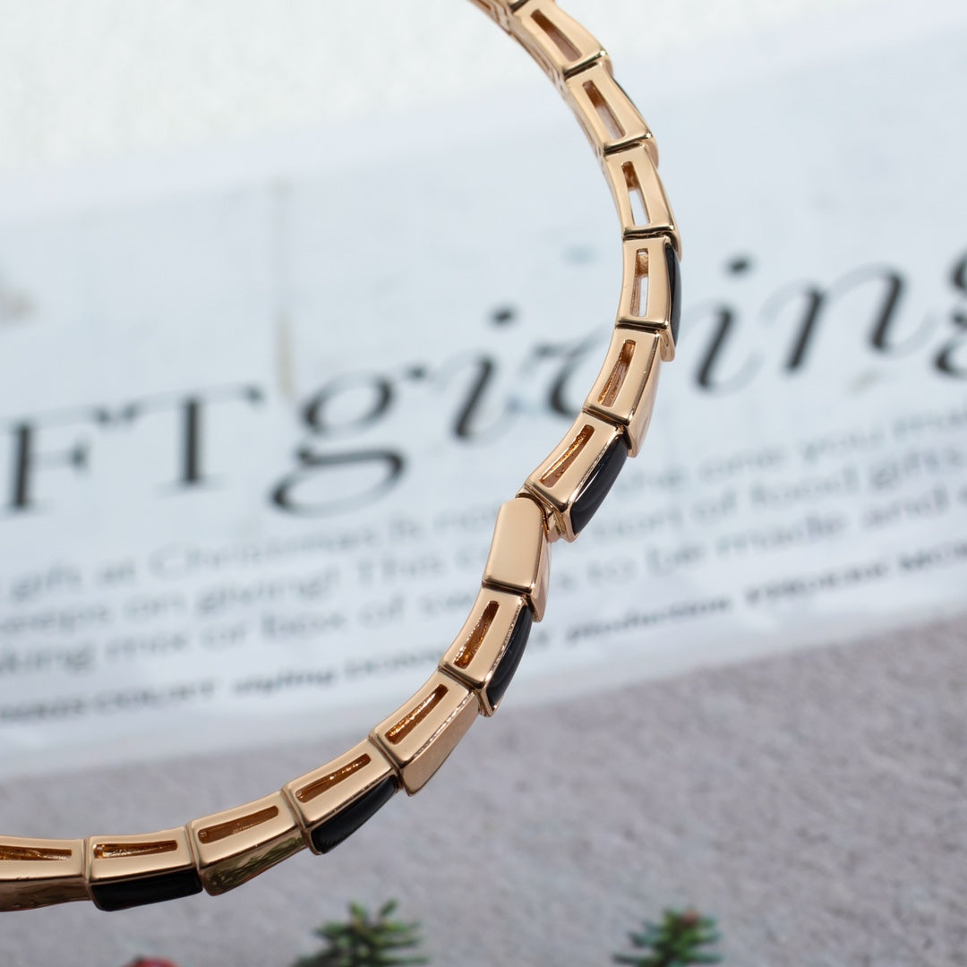 [baslovejewels]SERPENTI BRACELET PINK GOLD ONYX