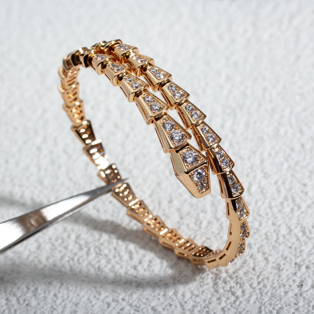 [baslovejewels]SERPENTI BRACELET 6.8MM PINK GOLD DIAMOND