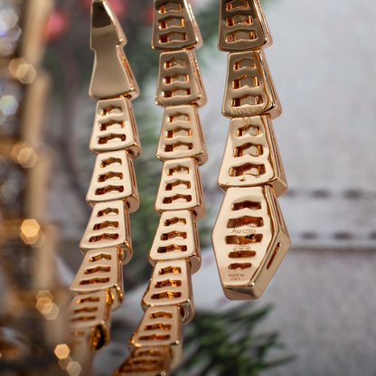 [baslovejewels]SERPENTI BRACELET PINK GOLD DIAMOND DOUBLE ROW