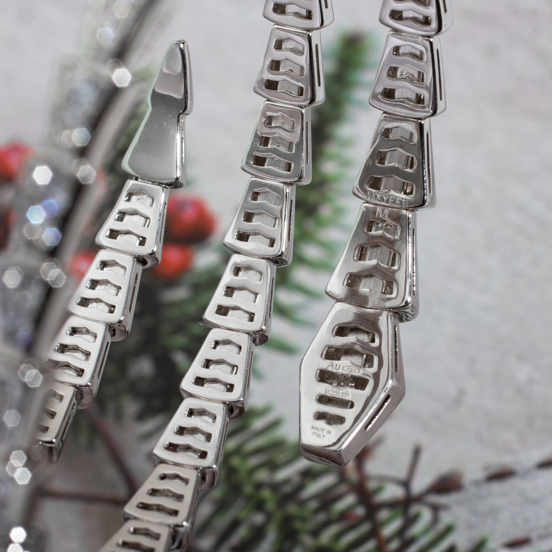 [baslovejewels]SERPENTI BRACELET SILVER DIAMOND DOUBLE ROW