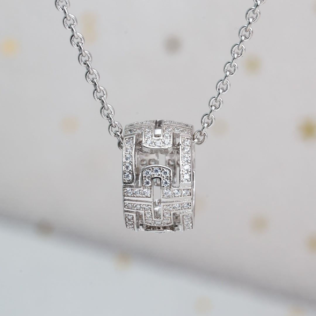 [baslovejewels]PARENTESI NECKLACE SILVER DIAMOND