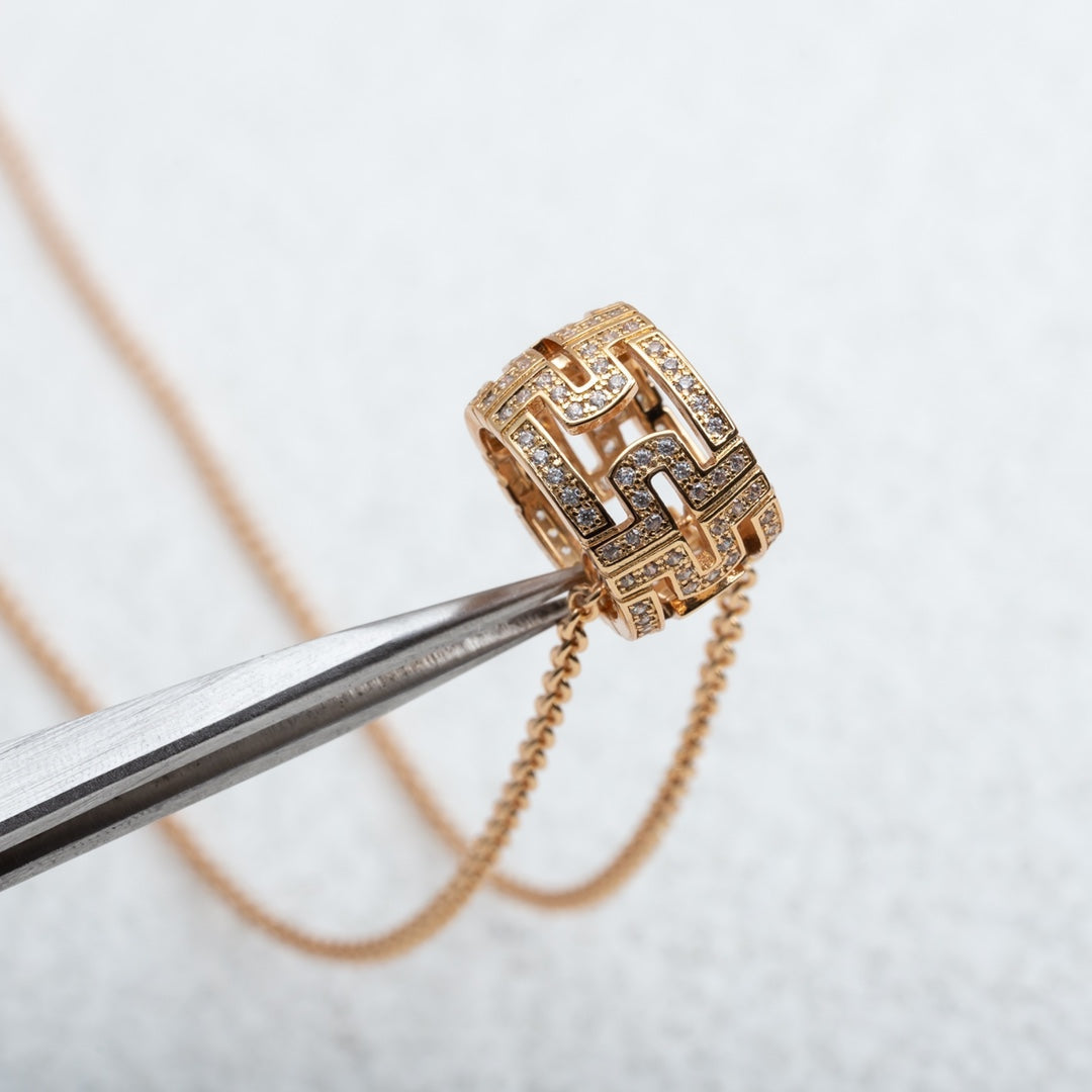 [baslovejewels]PARENTESI NECKLACE PINK GOLD DIAMOND