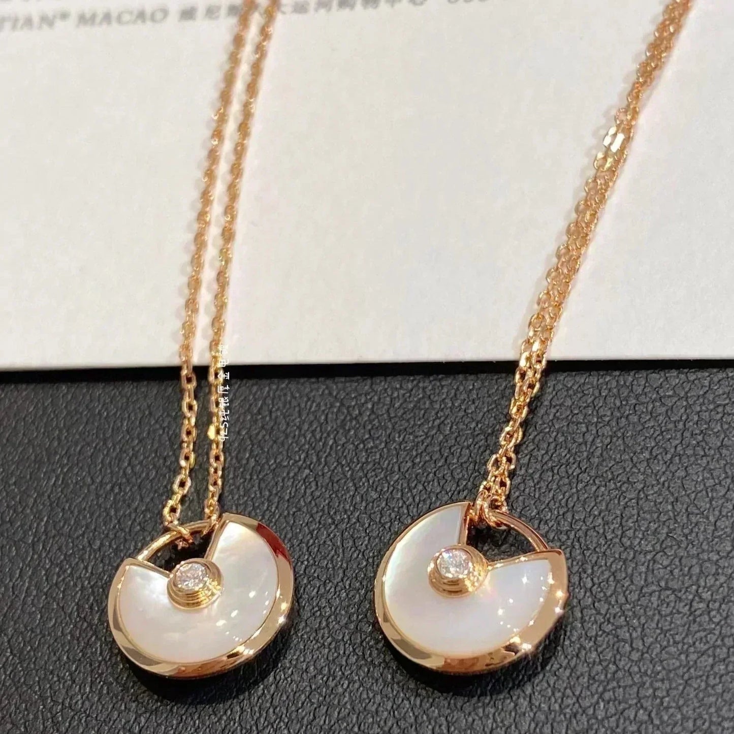 [baslovejewels]AMULETTE ROSE GOLD MOP NECKLACE