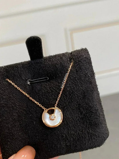 [baslovejewels]AMULETTE ROSE GOLD MOP NECKLACE
