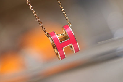[baslovejewels]POP H PEDANT PINK GOLD