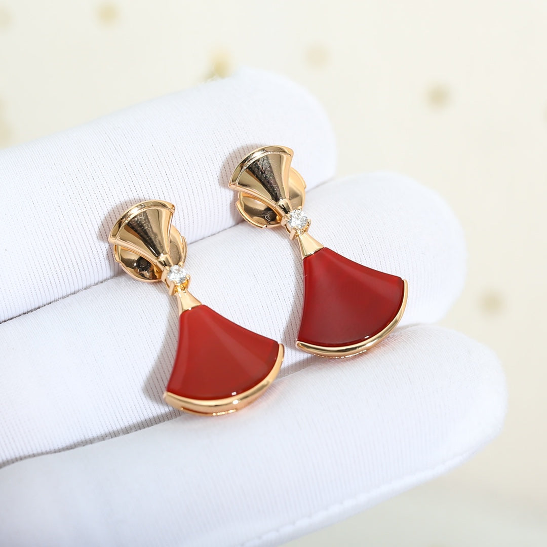 [baslovejewels]DREAM Carnelian PINK GOLD EARRINGS