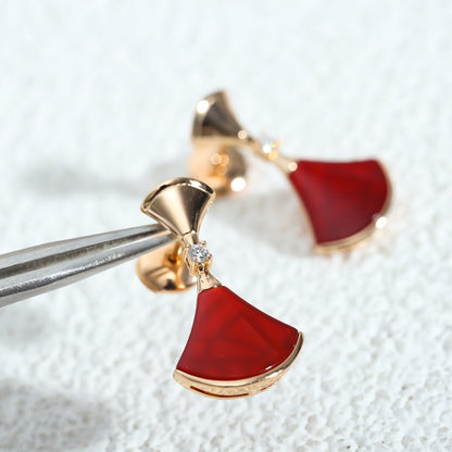 [baslovejewels]DREAM Carnelian PINK GOLD EARRINGS