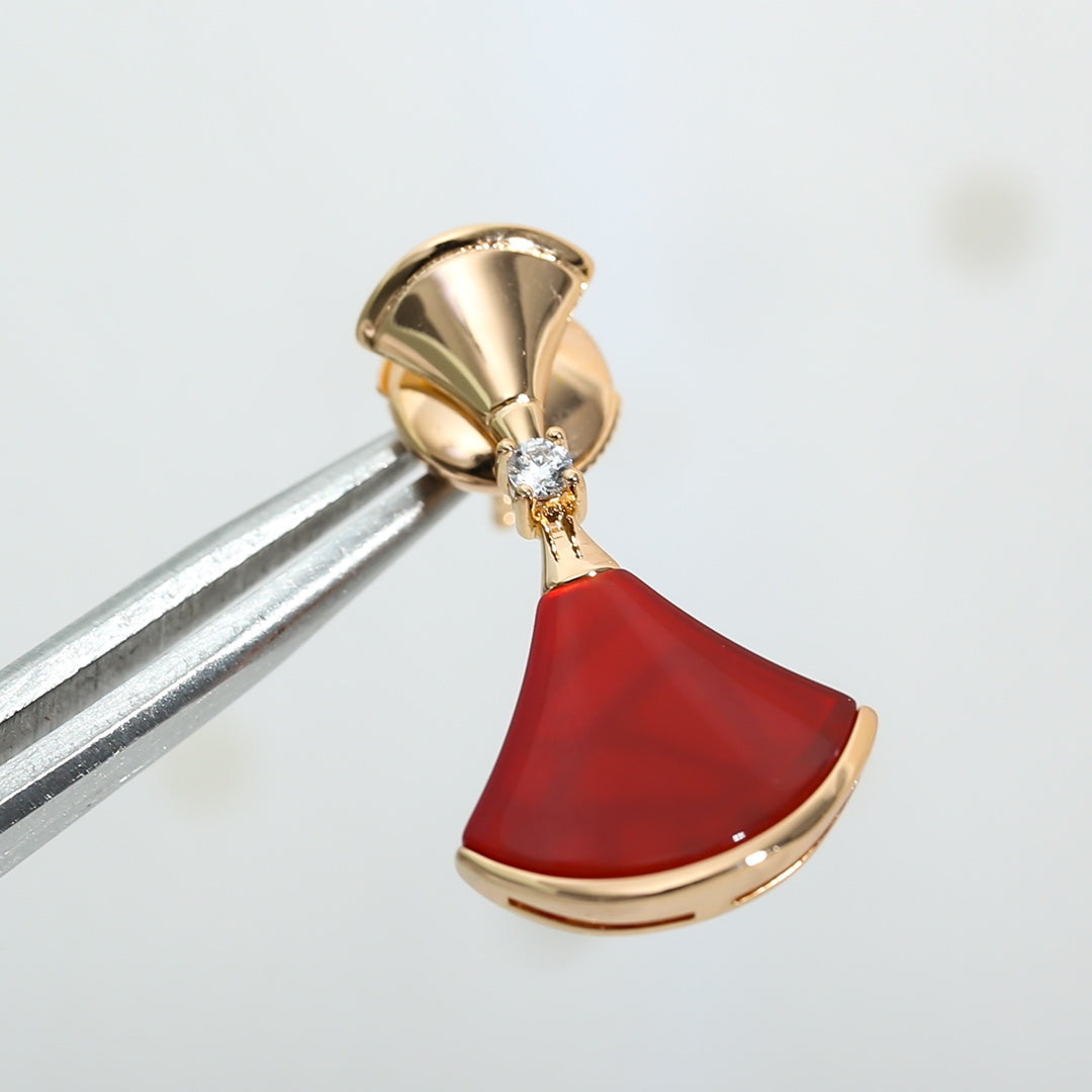 [baslovejewels]DREAM Carnelian PINK GOLD EARRINGS