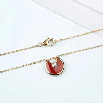 [baslovejewels]AMULETTE GOLD CARNELIAN ONYX NECKLACE