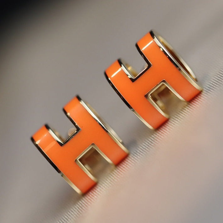[baslovejewels]MINI POP H EARRINGS ORANGE