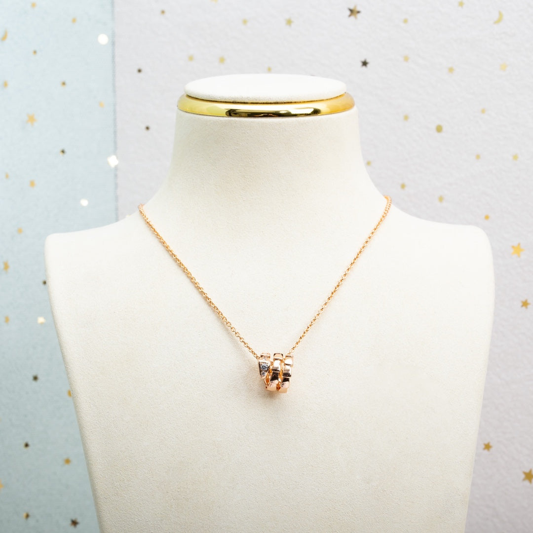 [baslovejewels]SERPENTI PINK GOLD NECKLACE DIAMOND