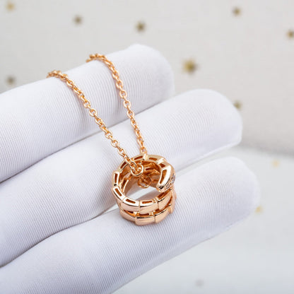 [baslovejewels]SERPENTI PINK GOLD NECKLACE DIAMOND
