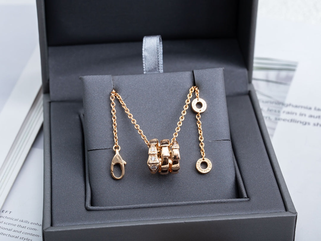 [baslovejewels]SERPENTI PINK GOLD NECKLACE DIAMOND