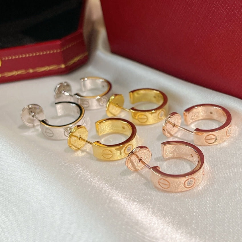 [baslovejewels]LOVE EARRINGS 5.7MM 2 DIAMONDS