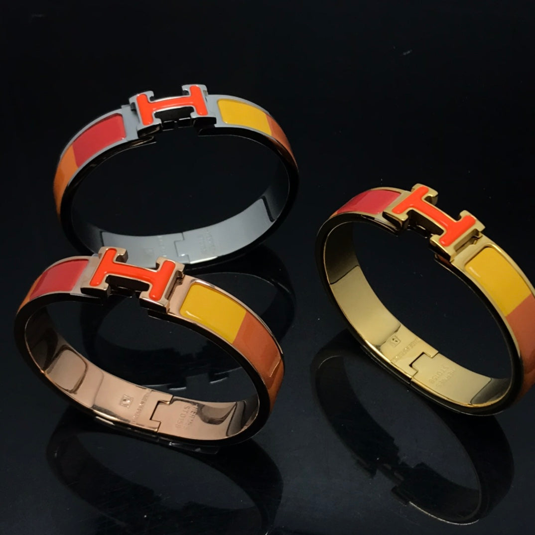 [baslovejewels]H BRACELET ORANGE RAINBOW CERAMIC