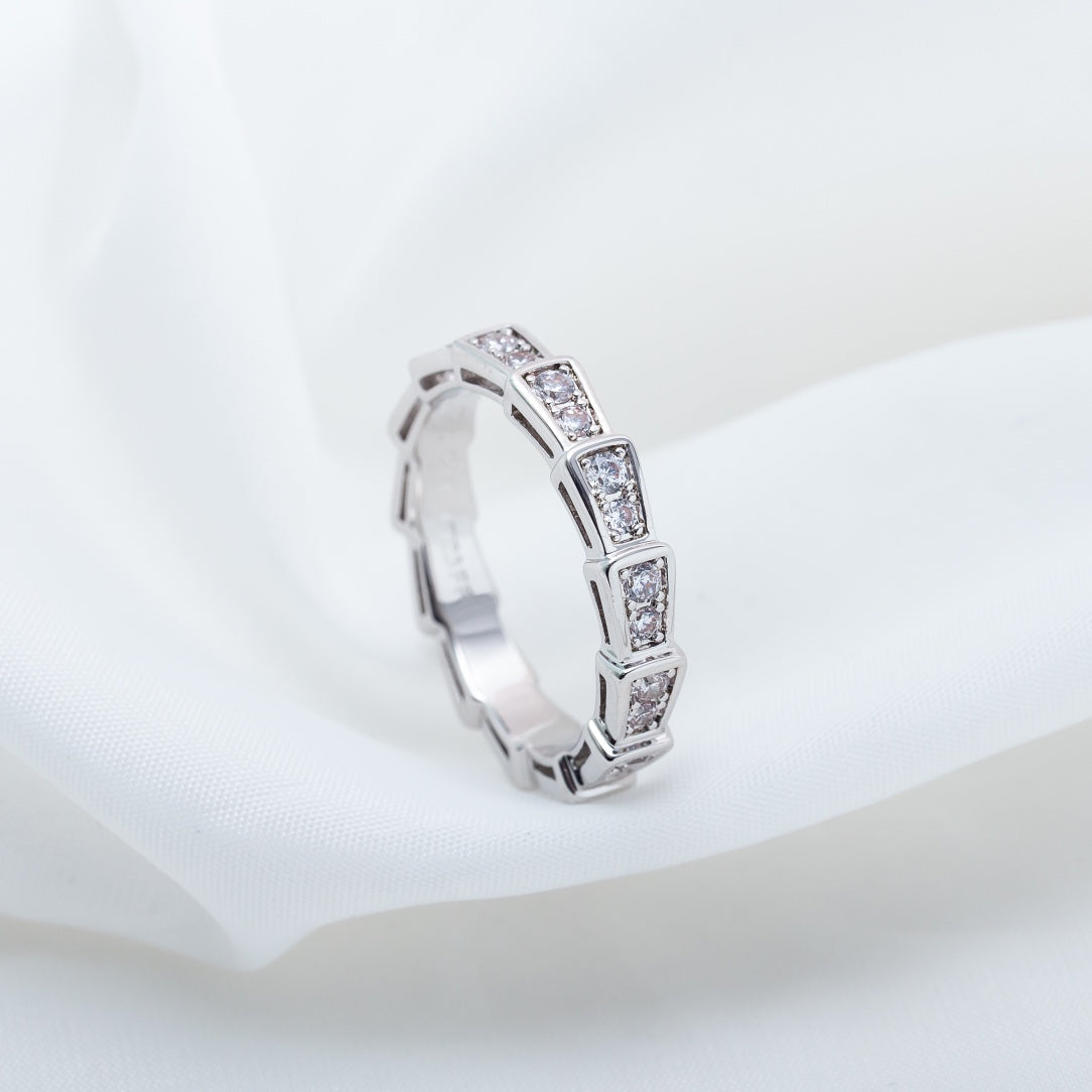 [baslovejewels]SERPENTI RING SILVER DIAMOND PAVED 3MM