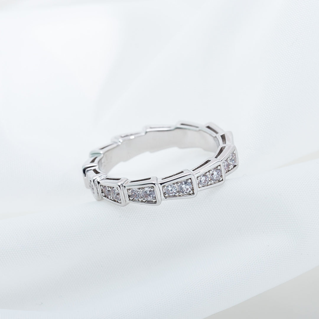 [baslovejewels]SERPENTI RING SILVER DIAMOND PAVED 3MM