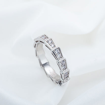 [baslovejewels]SERPENTI RING SILVER DIAMOND PAVED 3MM
