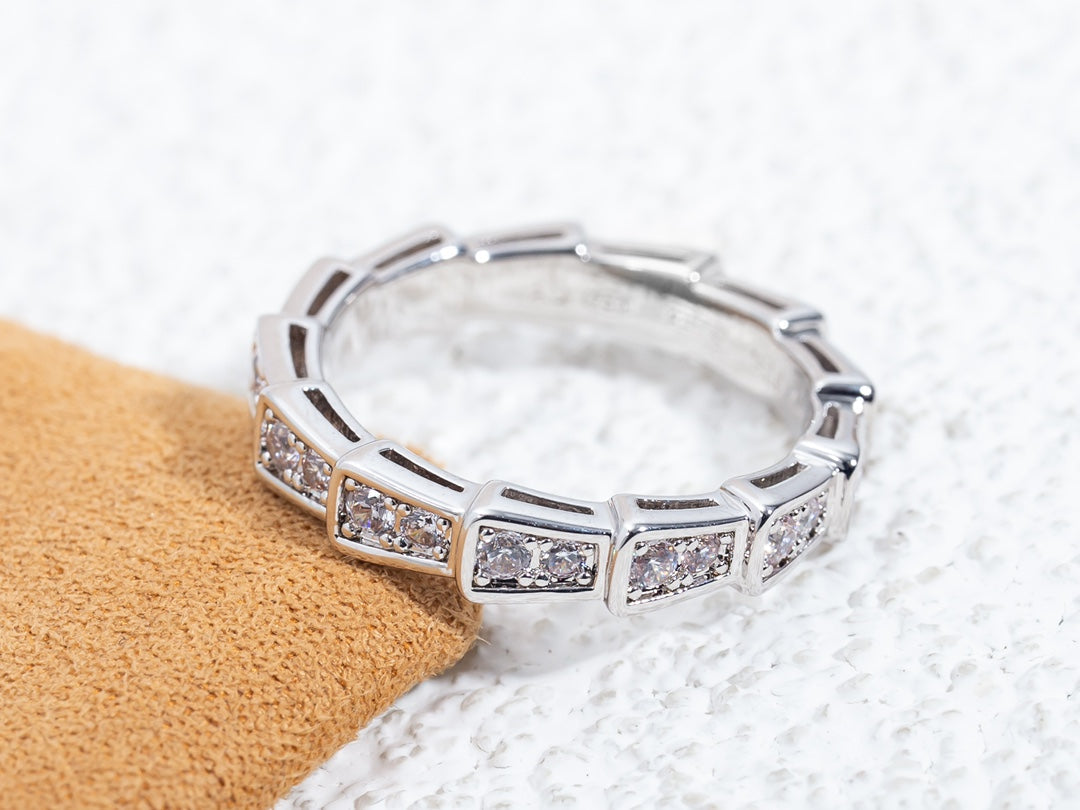 [baslovejewels]SERPENTI RING SILVER DIAMOND PAVED 3MM