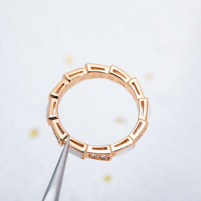 [baslovejewels]SERPENTI RING PINK GOLD DIAMOND MOP 3MM