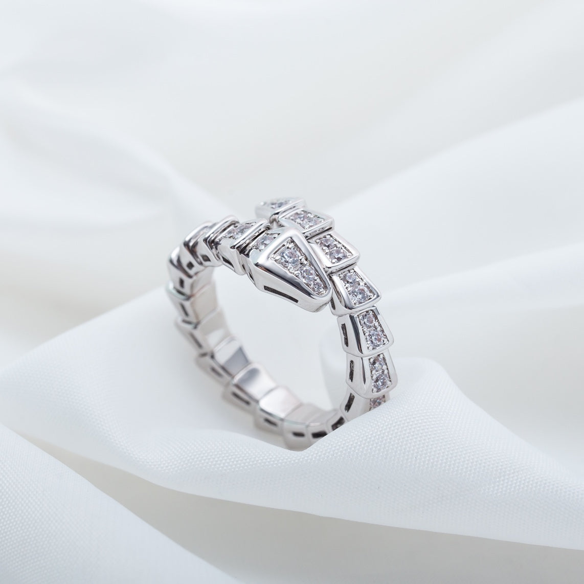 [baslovejewels]SERPENTI RING SILVER DIAMOND PAVED 4MM