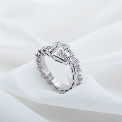 [baslovejewels]SERPENTI RING SILVER DIAMOND PAVED 4MM