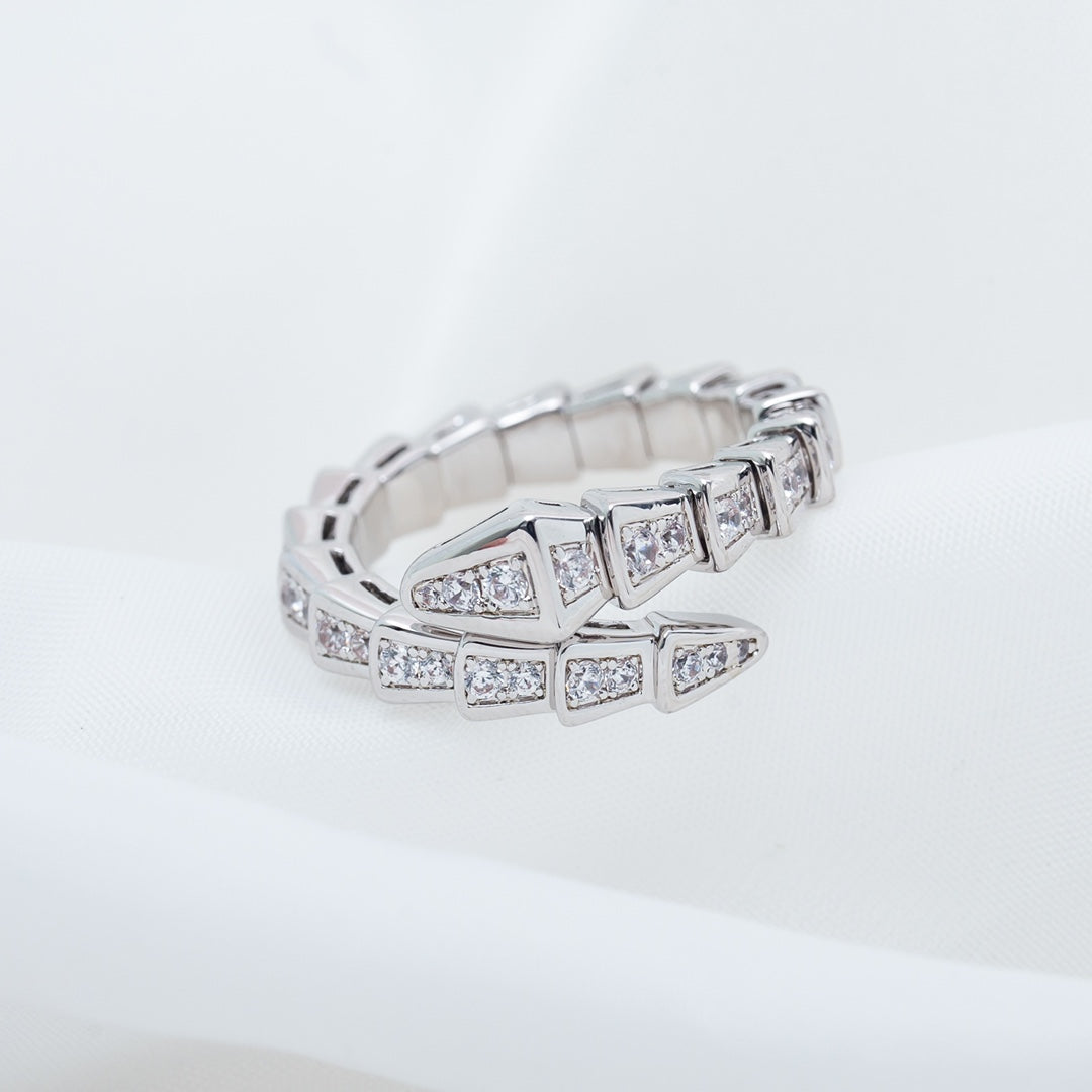 [baslovejewels]SERPENTI RING SILVER DIAMOND PAVED 4MM