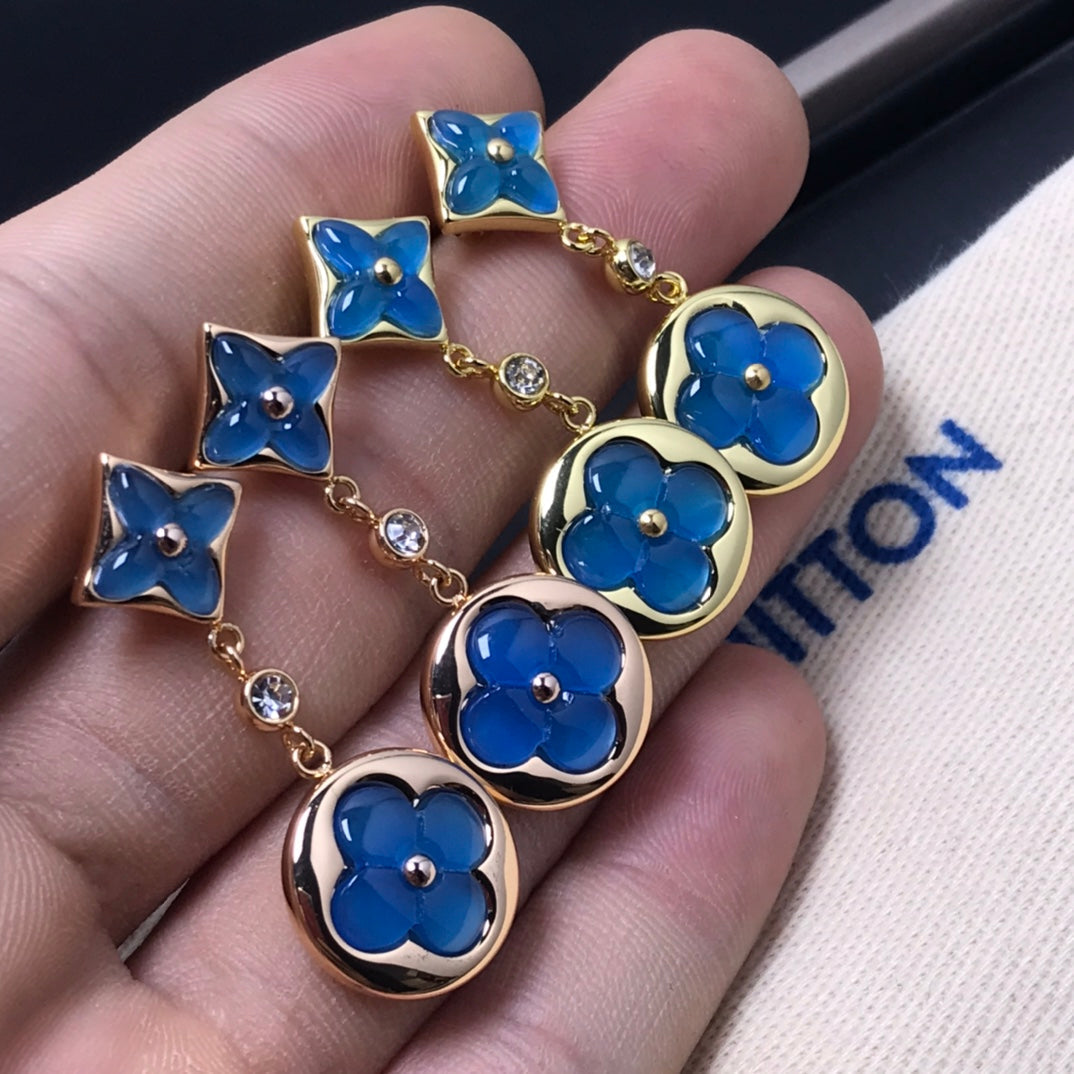 [baslovejewels]STAR AND SUN AGATE DIAMOND EARRINGS