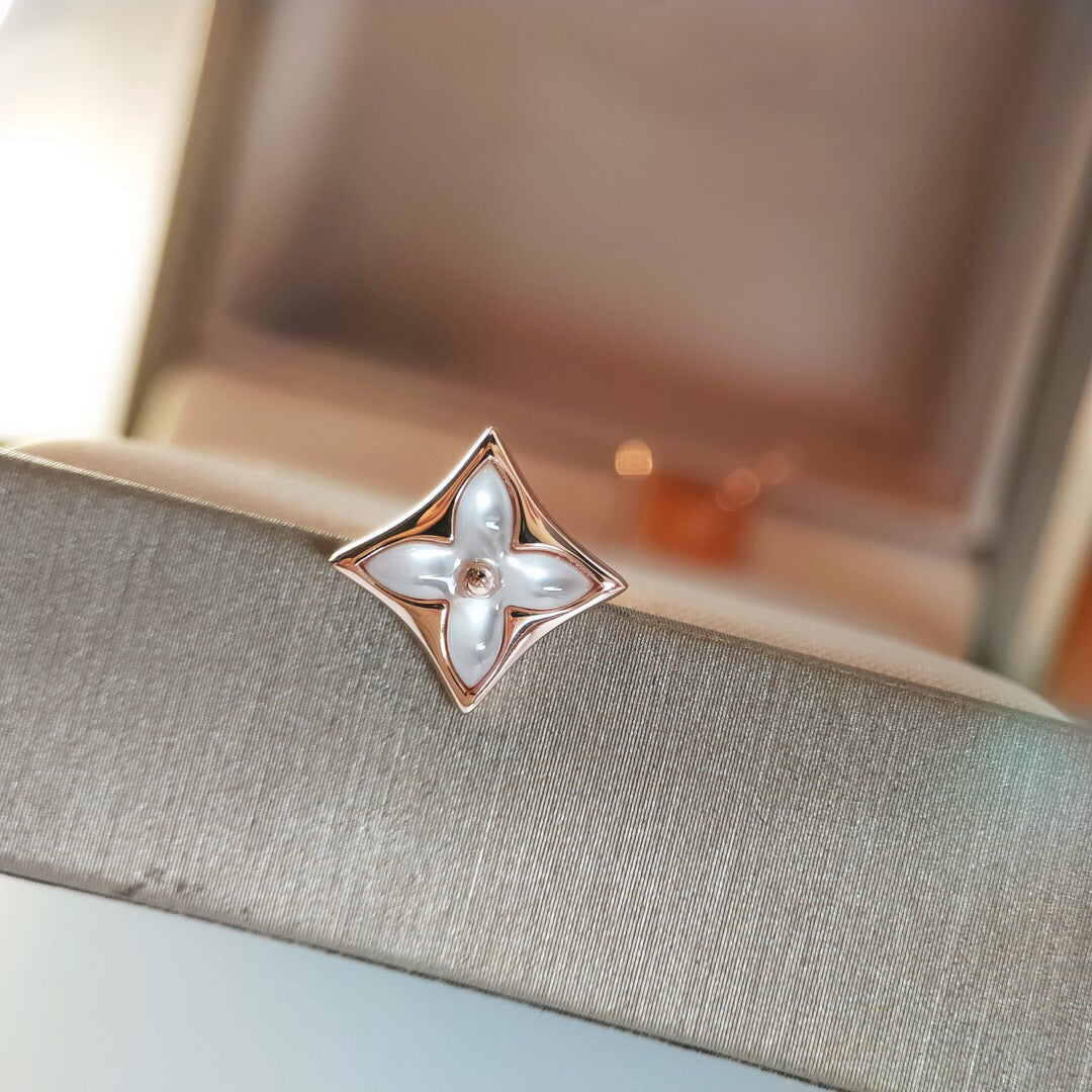 [baslovejewels]STAR MOP PINK GOLD EARRINGS