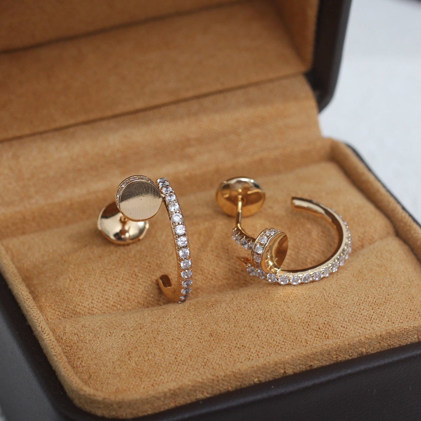 [baslovejewels]JUSTE EARRINGS 12.75MM PINK GOLD DIAMOND