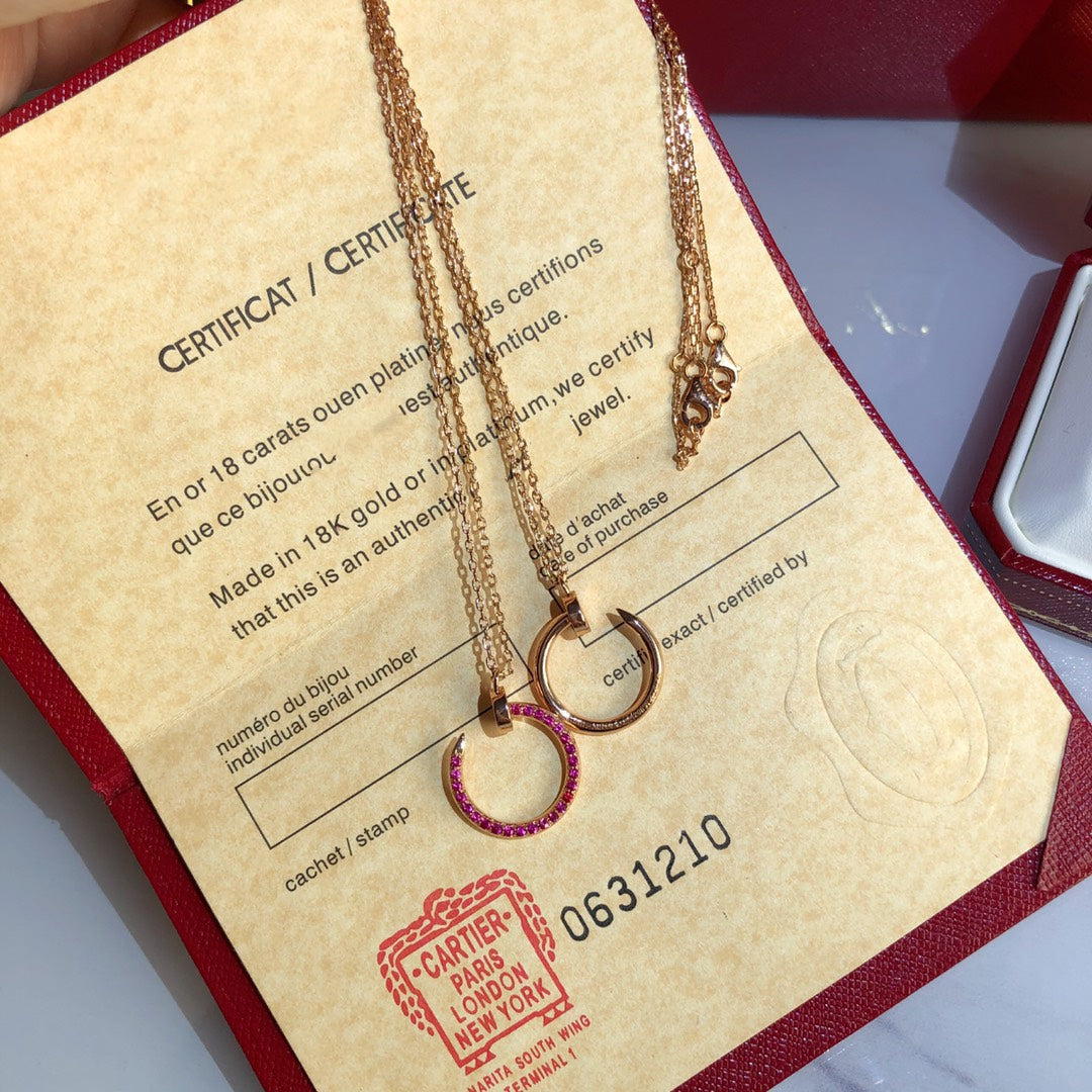 [baslovejewels]JUSTE NECKLACE GOLD RED DIAMONDS