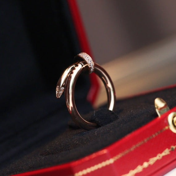 [baslovejewels]JUSTE RING 2.65MM PINK GOLD DIAMOND