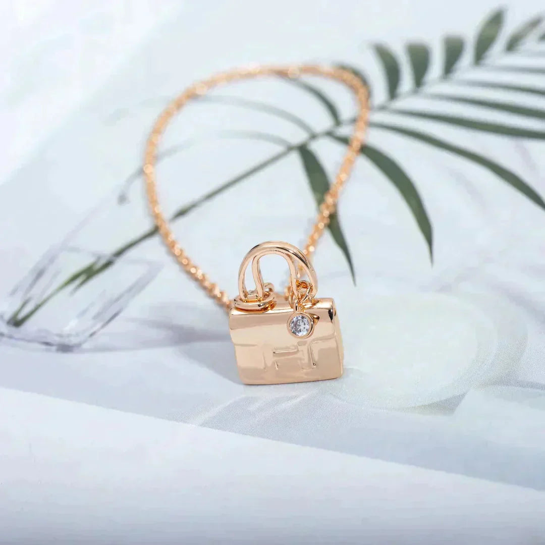 [baslovejewels]AMULETTE PEDANT ROSE GOLD NECKLACE