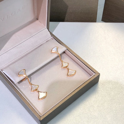 [baslovejewels]DREAM EARRINGS 3 MOTIFS DIAMOND MOP PINK GOLD