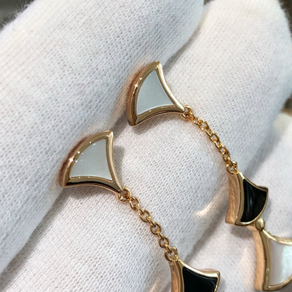 [baslovejewels]DREAM EARRINGS 3 MOTIFS ONYX MOP PINK GOLD