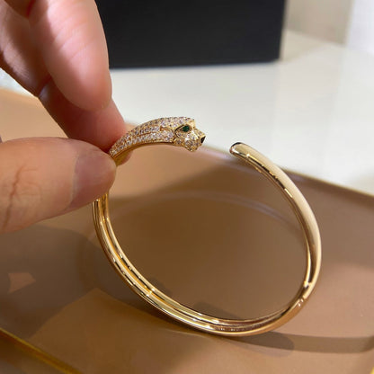 [baslovejewels]PANTHERE GOLD DIAMOND OPEN BRACELET