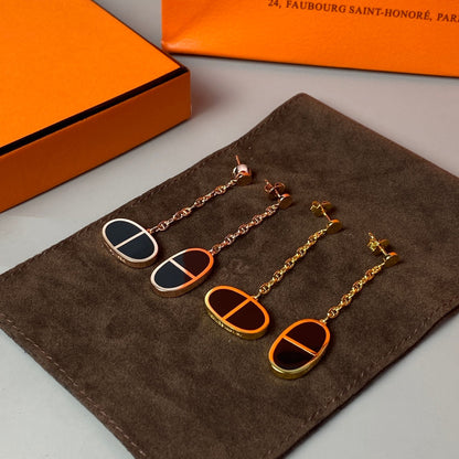 [baslovejewels]CHAINE VERSO BLACK CERAMIC EARRINGS