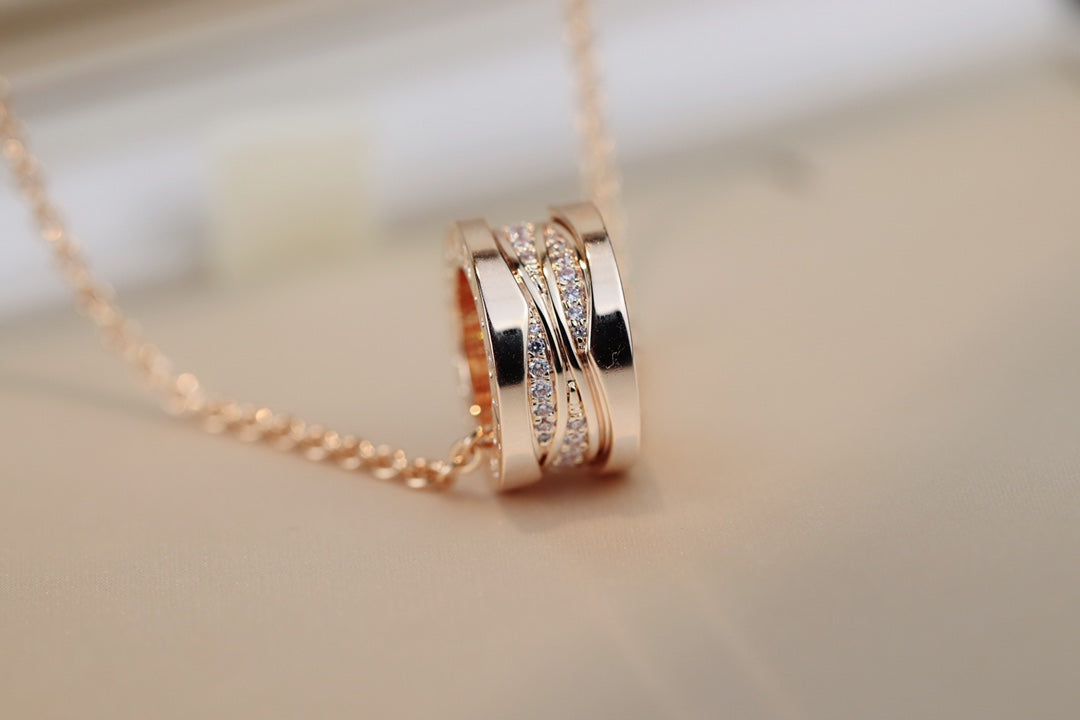[baslovejewels]ZERO 1 PINK GOLD DIAMOND NECKLACE