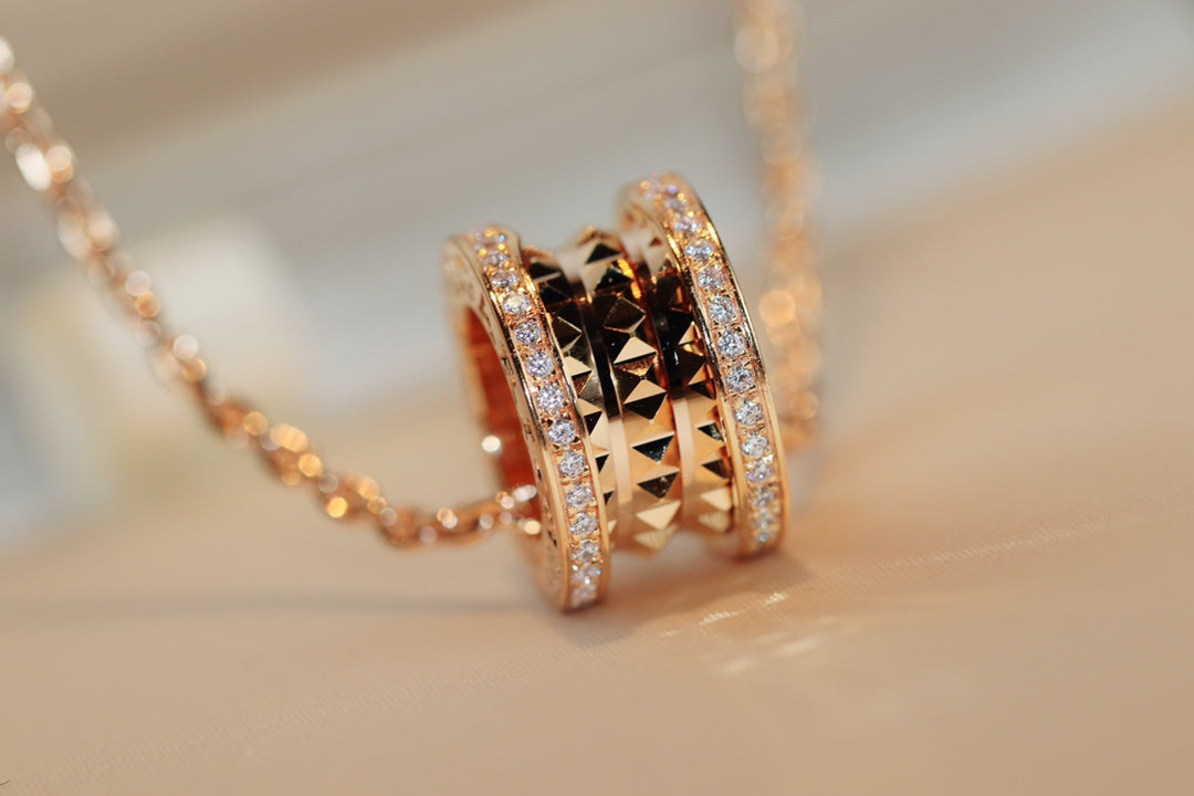 [baslovejewels]ZERO 1 ROCK PEDANT PINK GOLD NECKLACE